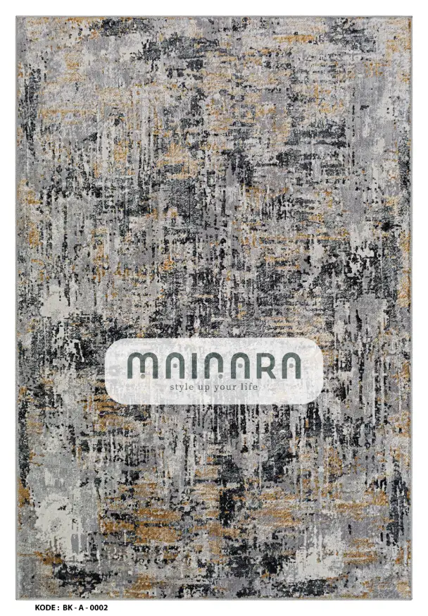 Karpet Abstrak (BK-A-0002) - Black,Grey,Brown,Gold