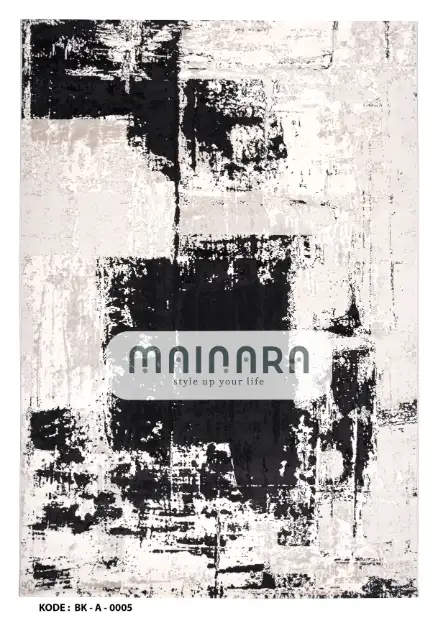 Karpet Abstrak (BK-A-0005) - Black,Grey,Cream