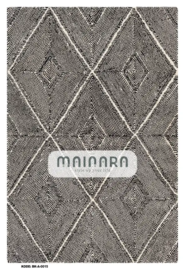Karpet Abstrak (BK-A-0015) - Black,White