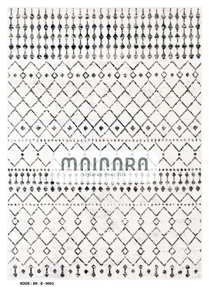 Karpet Bohemian (BK-B-0003) - Black,White