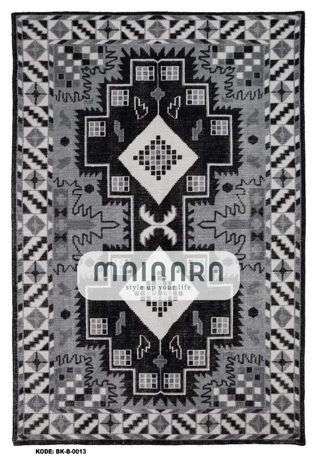 Karpet Bohemian (BK-B-0013) - Black,Grey