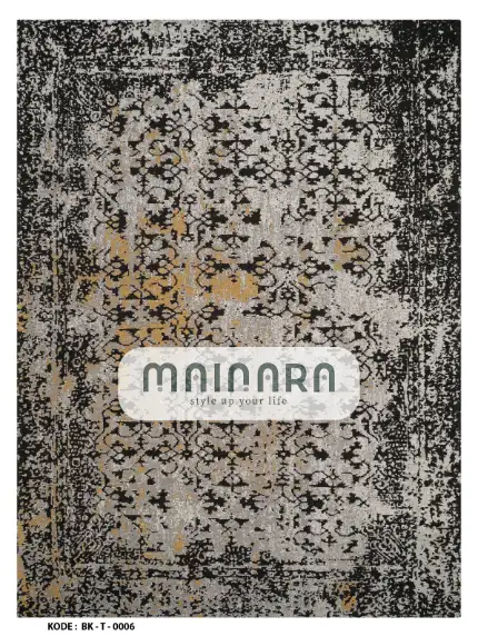 Karpet Tradisional (BK-T-0006) - Black,Grey,Gold