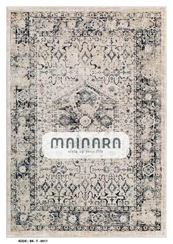 Karpet Tradisional (BK-T-0011) - Black,Cream
