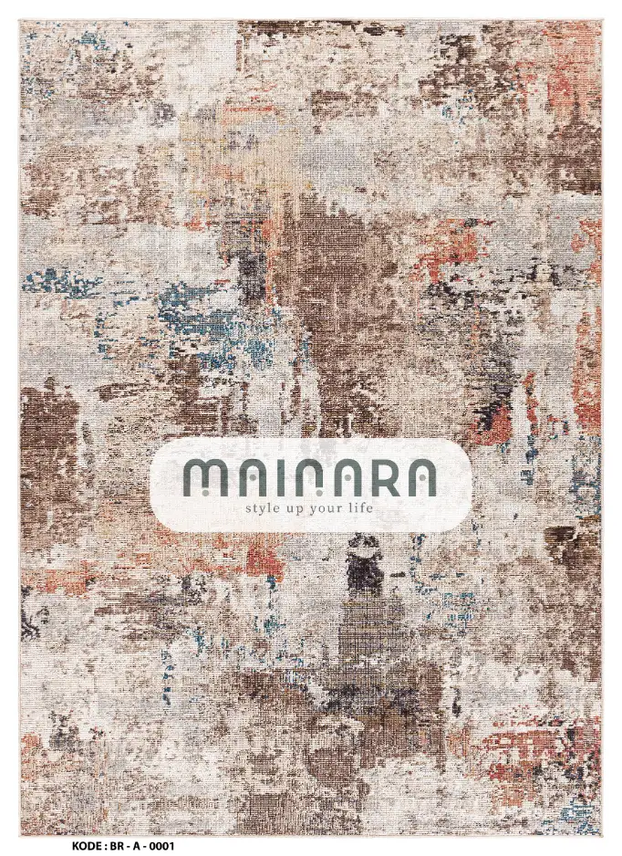 Karpet Abstrak (BR-A-0001) - Brown,Orange,Blue