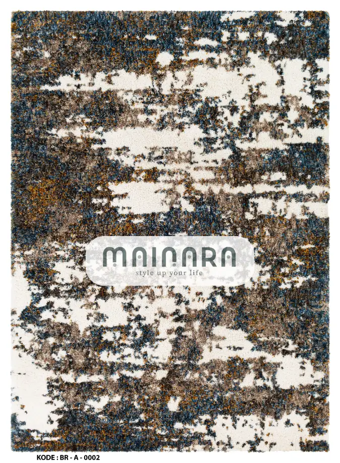Karpet Abstrak (BR-A-0002) - Brown,Blue,White