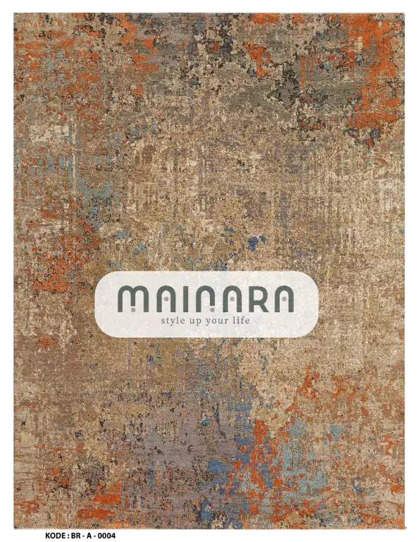 Karpet Abstrak (BR-A-0004) - Brown,Grey,Orange