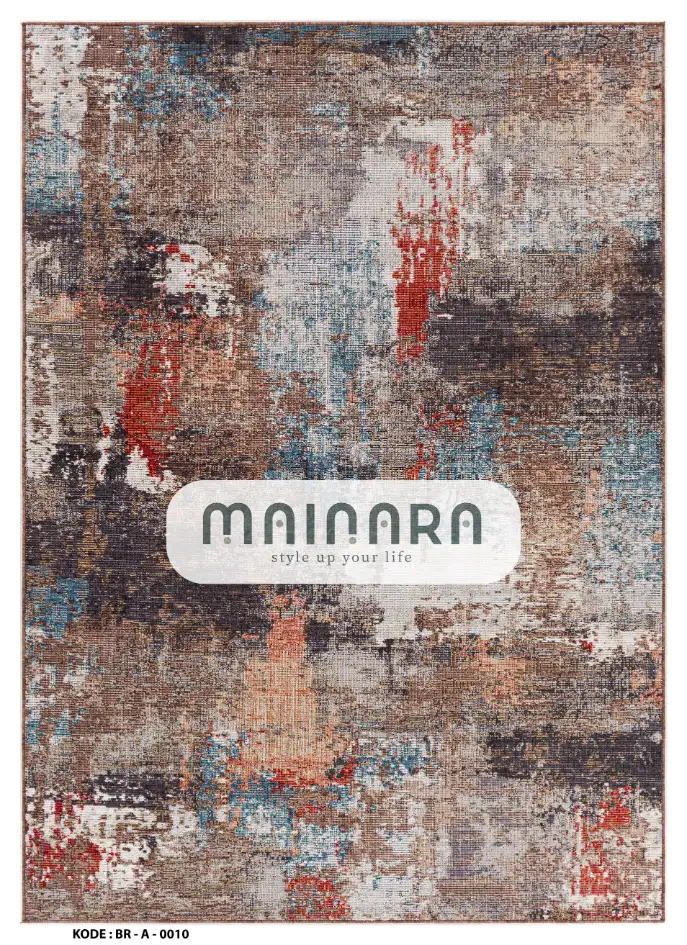 Karpet Abstrak (BR-A-0010) - Brown,Red,Orange,Blue