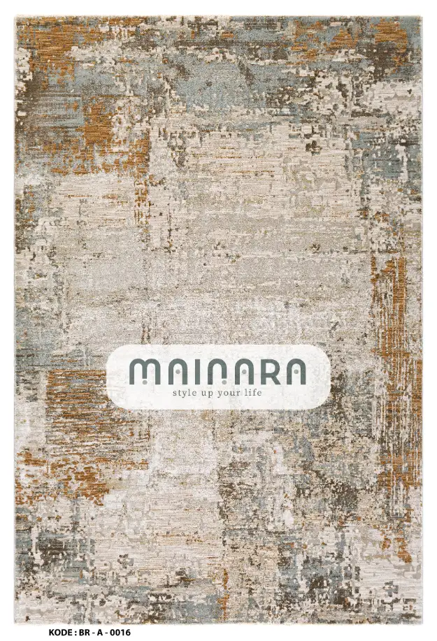 Karpet Abstrak (BR-A-0016) - Brown,Grey,Cream