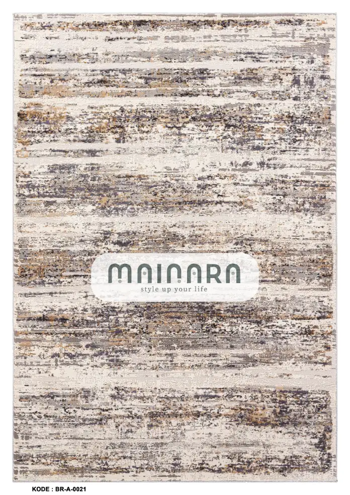 Karpet Abstrak (BR-A-0021) - Brown,Cream,Grey