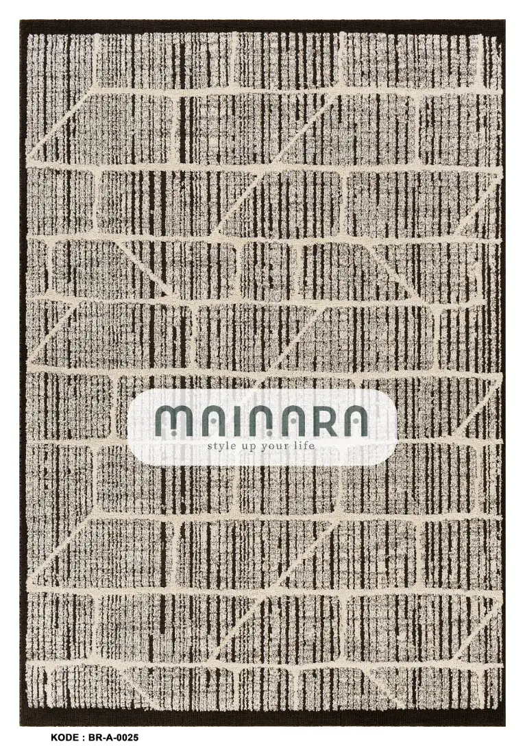 Karpet Abstrak (BR-A-0025) - Brown,Cream
