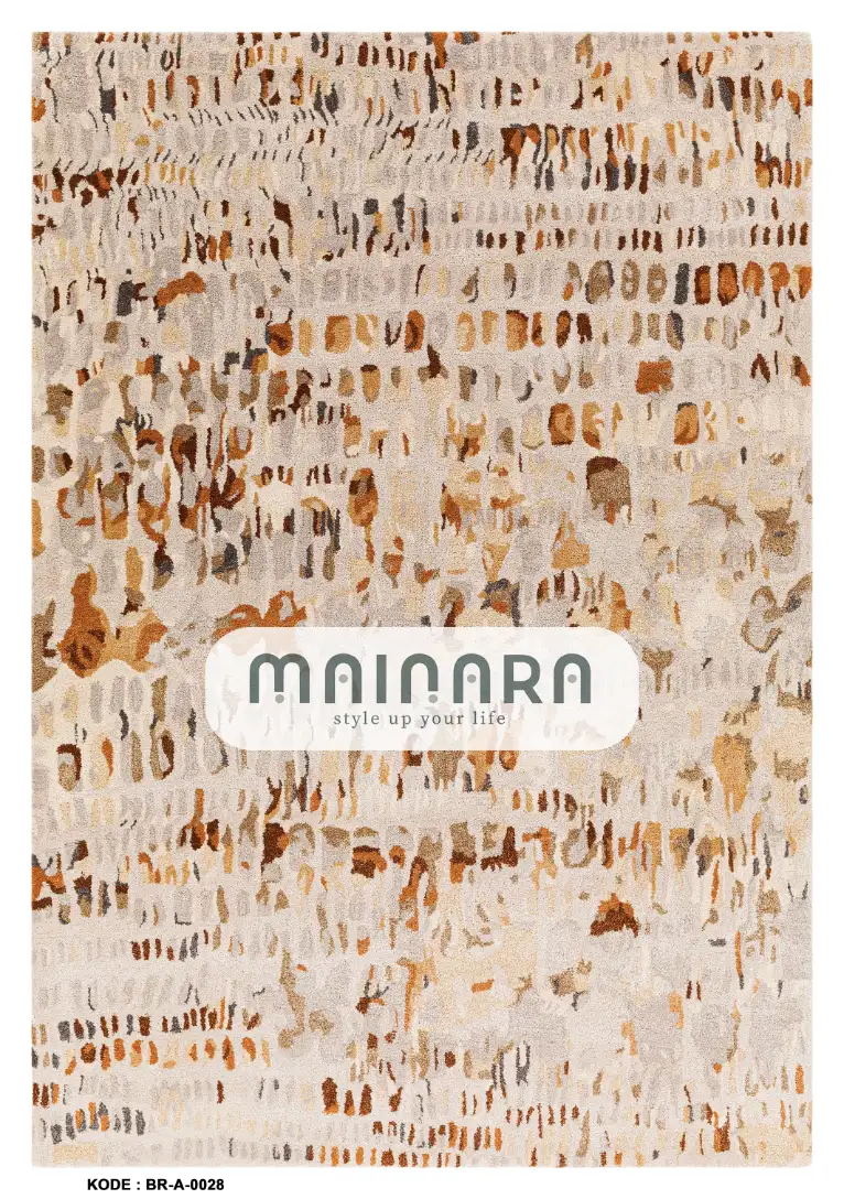 Karpet Abstrak (BR-A-0028) - Brown,Cream,Orange