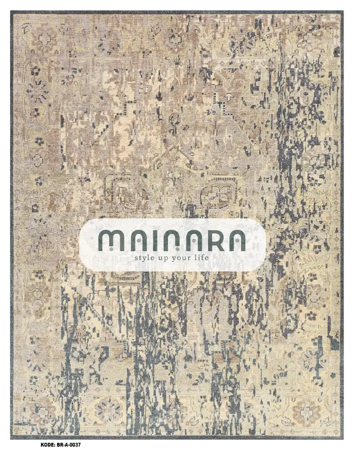 Karpet Abstrak (BR-A-0037) - Cream,Grey
