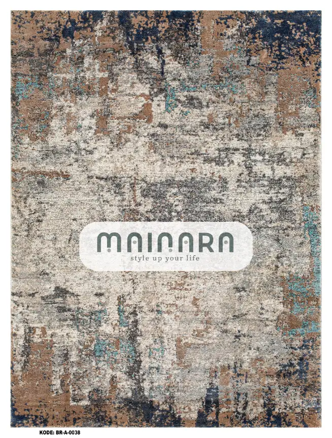 Karpet Abstrak (BR-A-0038) - Brown,Grey,Blue