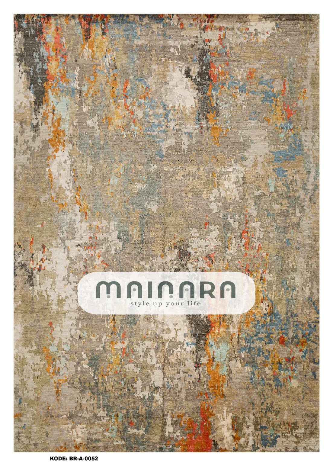 Karpet Abstrak (BR-A-0052) - Brown, Orange