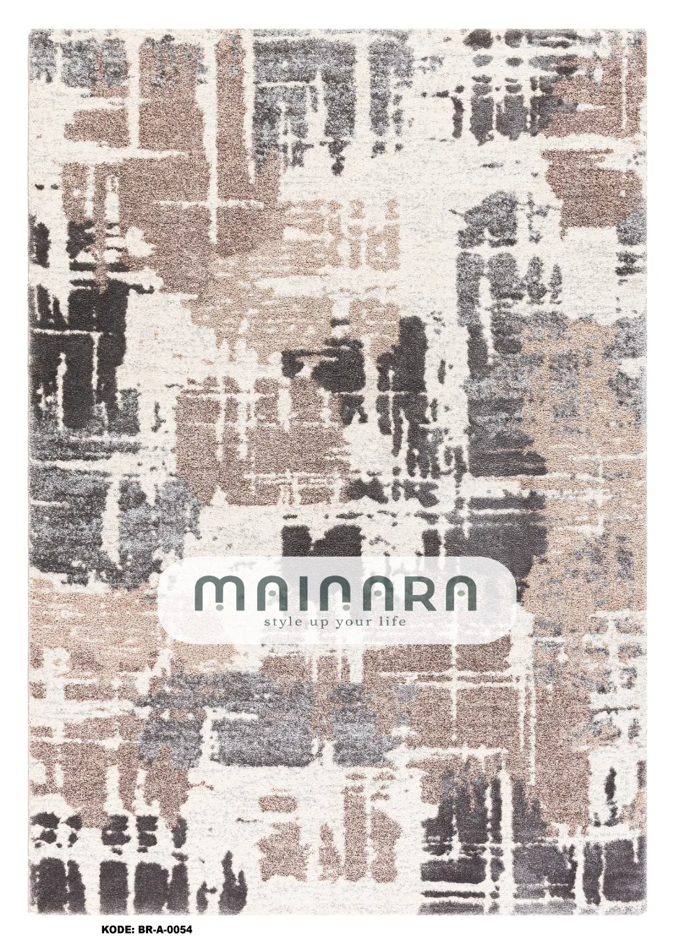 Karpet Abstrak (BR-A-0054) - Brown, Cream