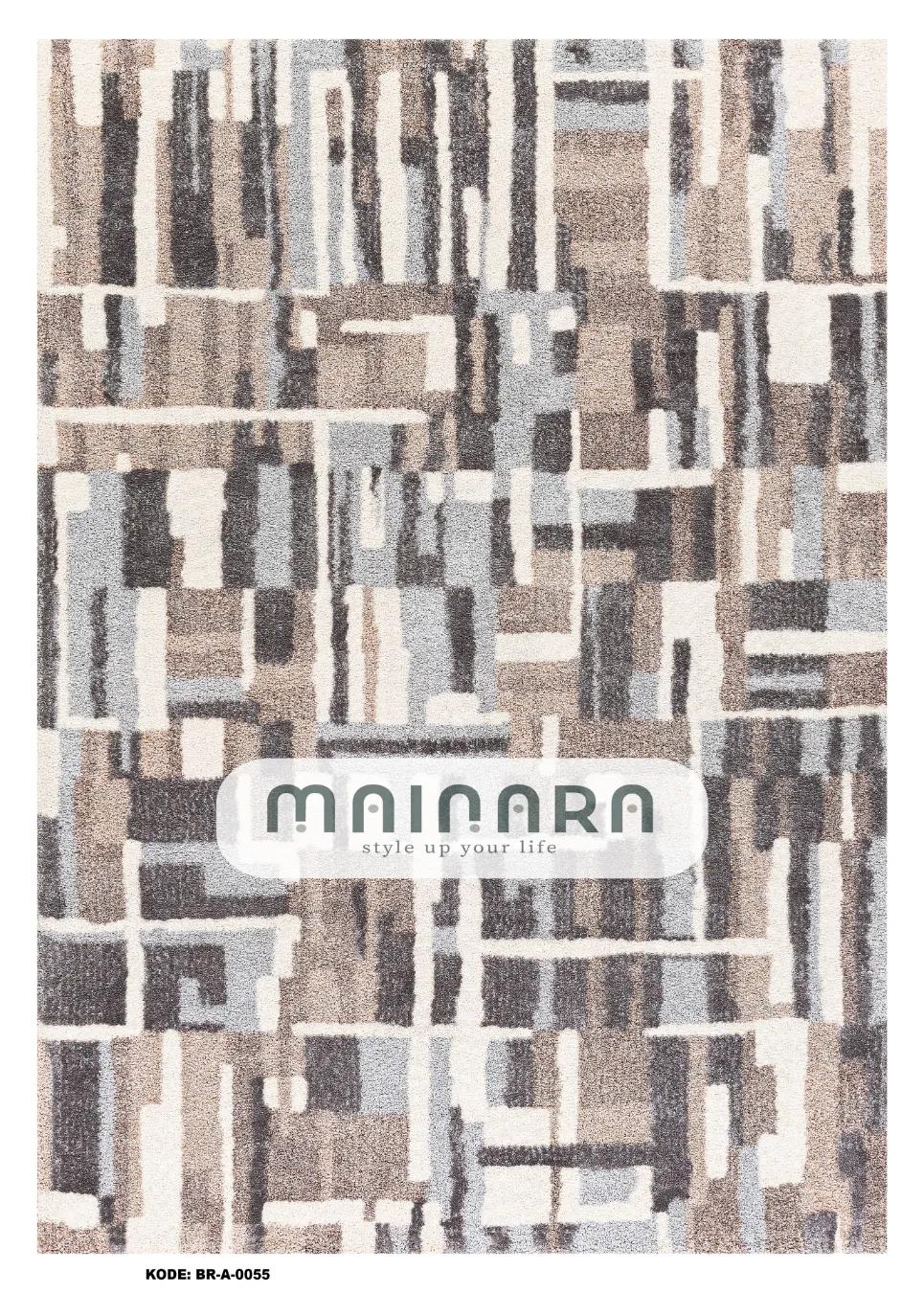 Karpet Abstrak (BR-A-0055) - Brown, Cream