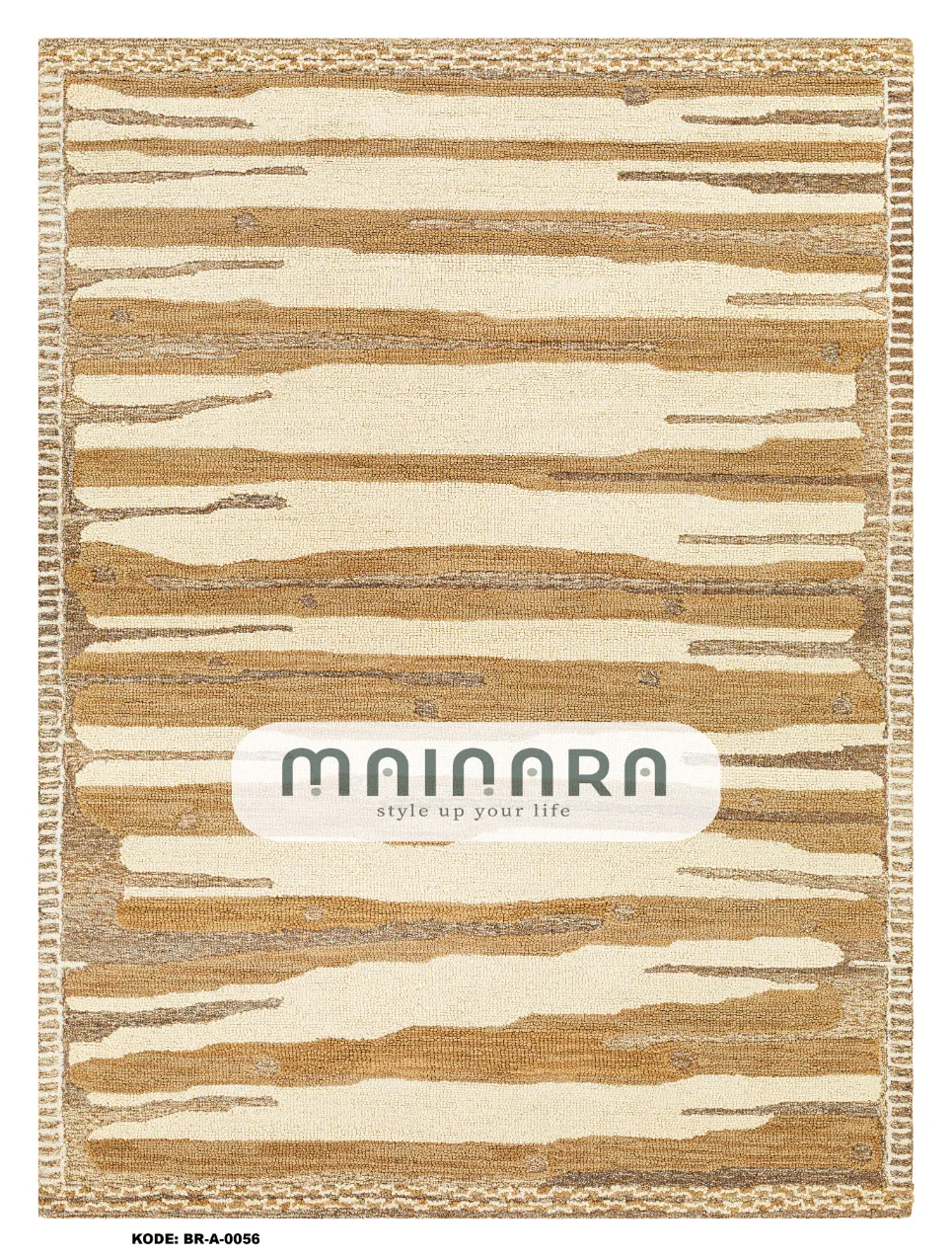 Karpet Abstrak (BR-A-0056) - Brown, Cream