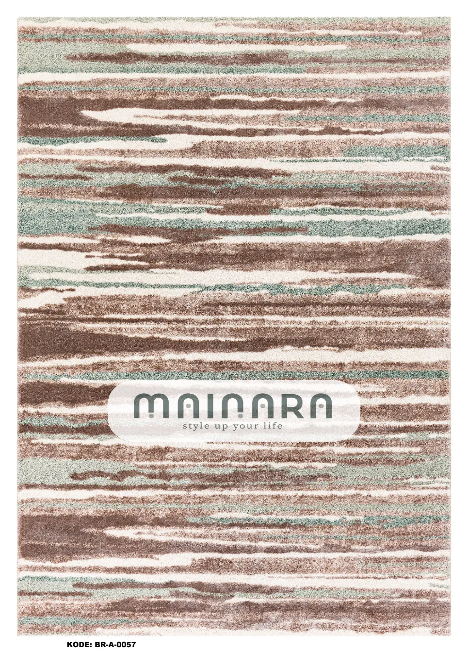 Karpet Abstrak (BR-A-0057) - Brown, Cream, Blue
