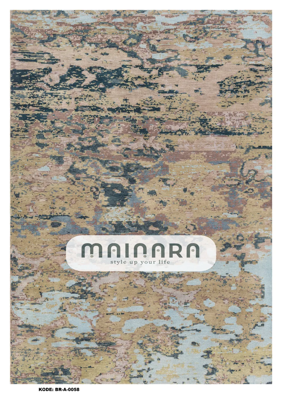 Karpet Abstrak (BR-A-0058) - Brown, Blue