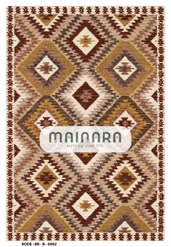 Karpet Bohemian (BR-B-0002) - Brown,Cream,Gold