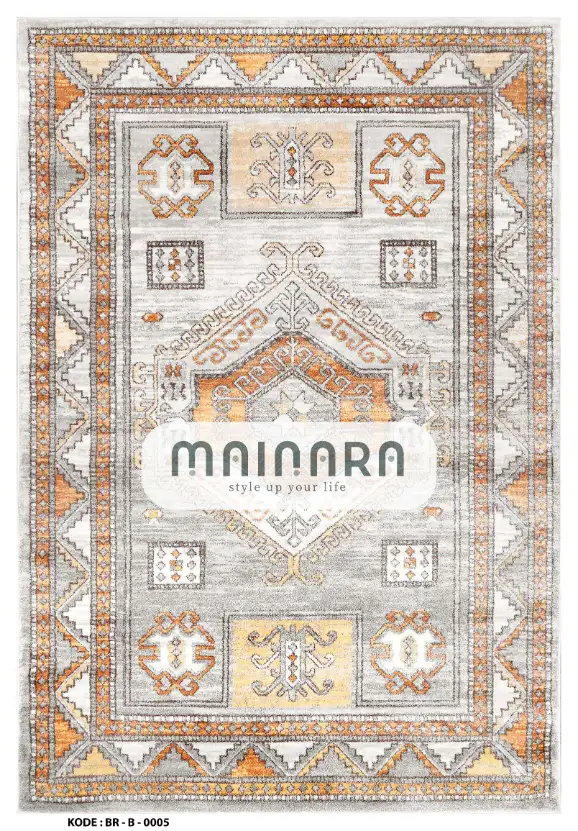 Karpet Bohemian (BR-B-0005) - Brown,Grey,Orange