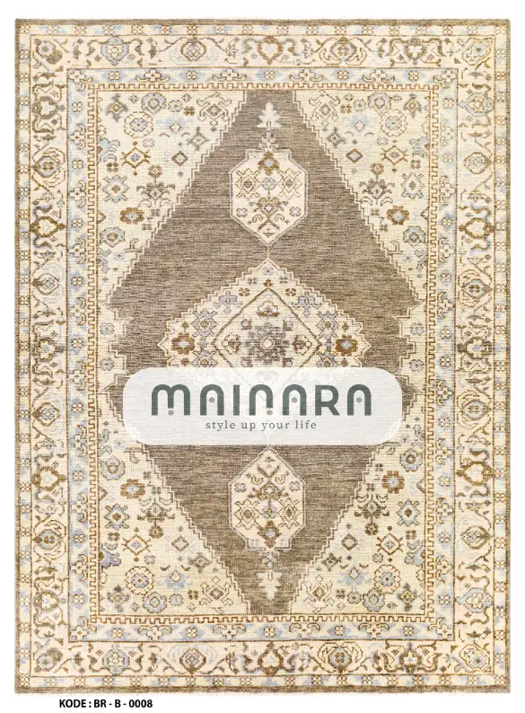Karpet Bohemian (BR-B-0008) - Brown,Grey,Cream
