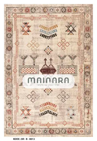 Karpet Bohemian (BR-B-0013) - Brown,Cream,Orange,Blue,Red