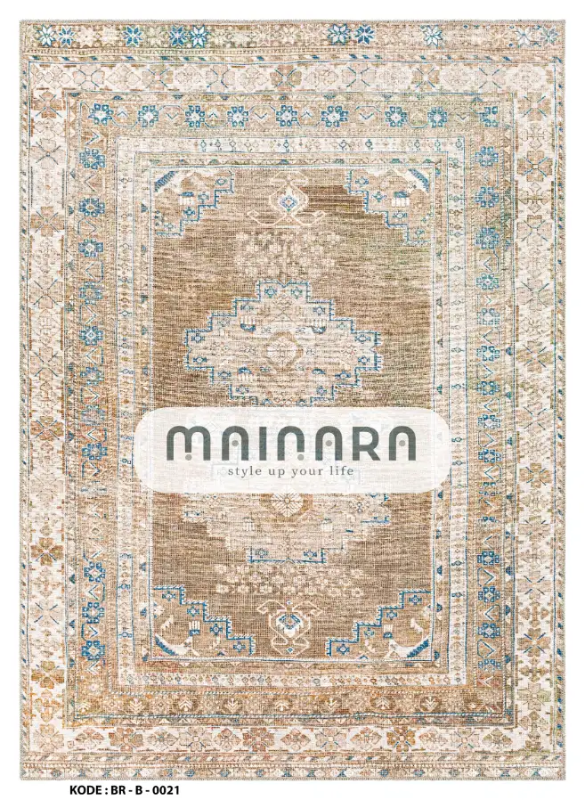 Karpet Bohemian (BR-B-0021) - Brown,Cream,Blue