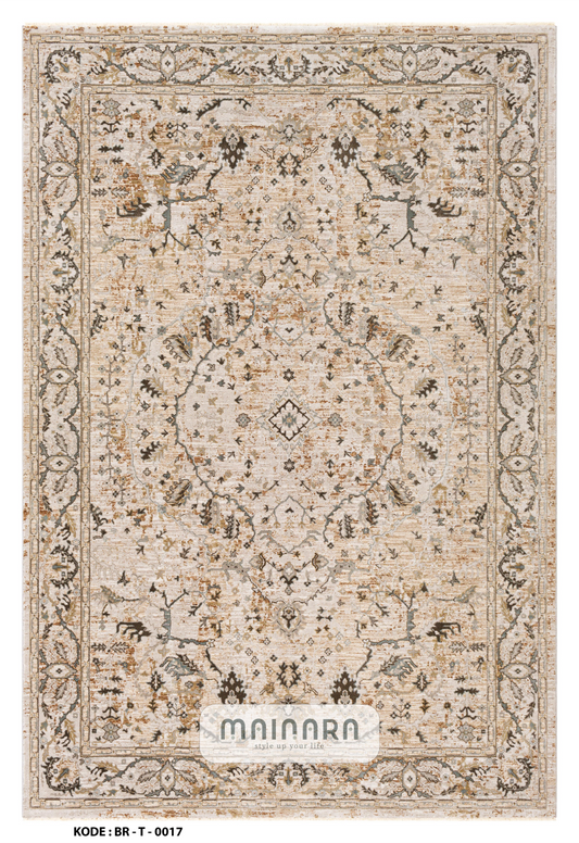 Karpet Tradisional (BR-T-0017) - Brown,Cream
