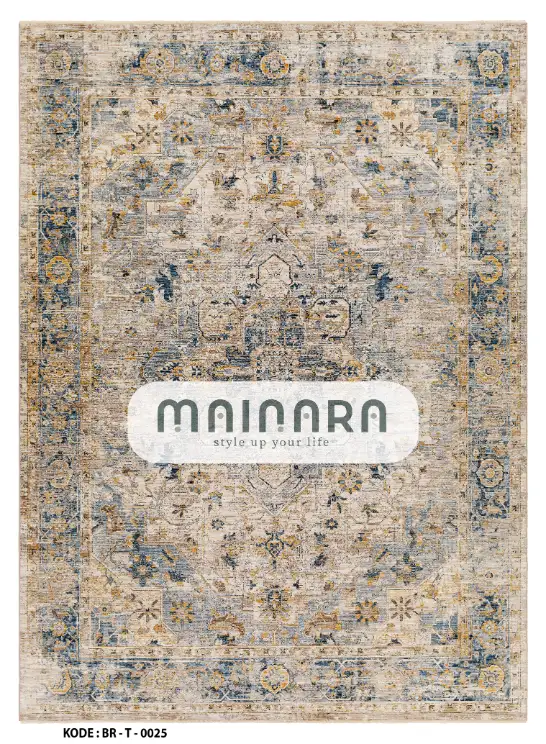 Karpet Tradisional (BR-T-0025) - Brown,Blue,Cream