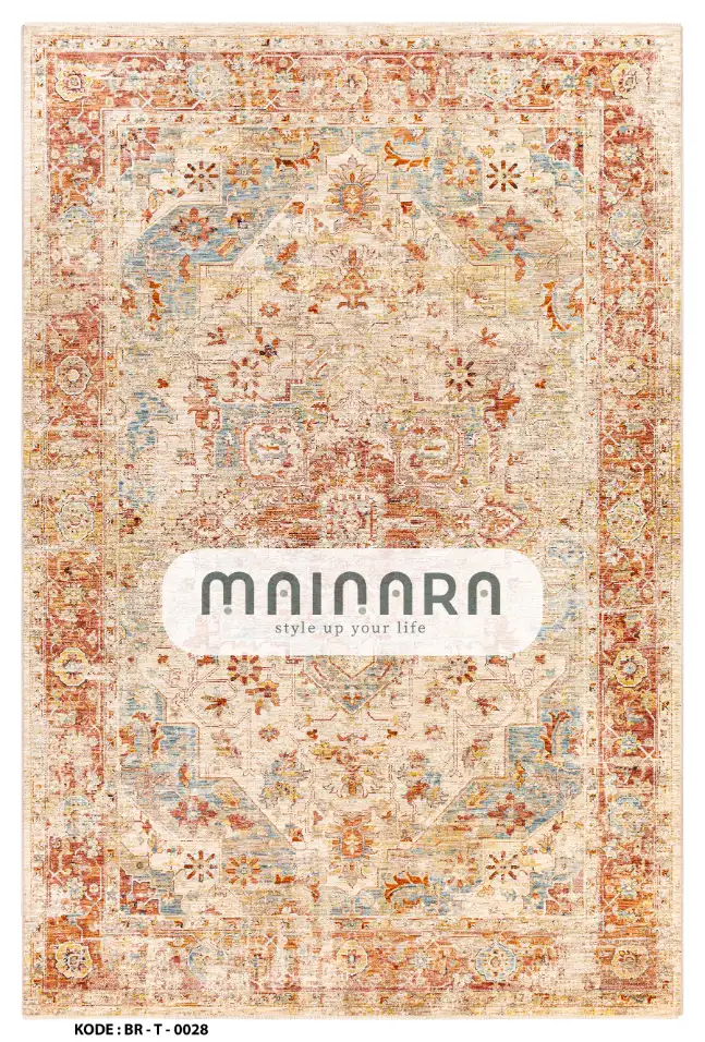 Karpet Tradisional (BR-T-0028) - Brown,Orange,Blue