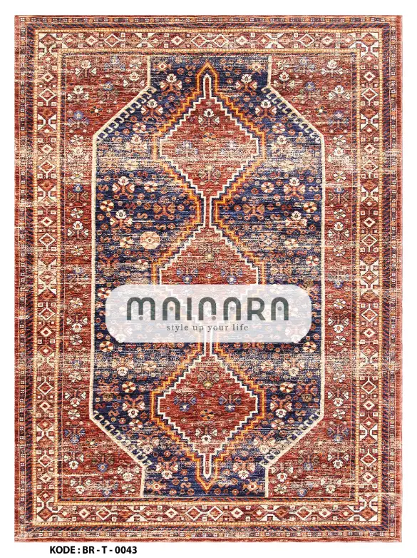 Karpet Tradisional (BR-T-0043) - Brown,Yellow,Blue