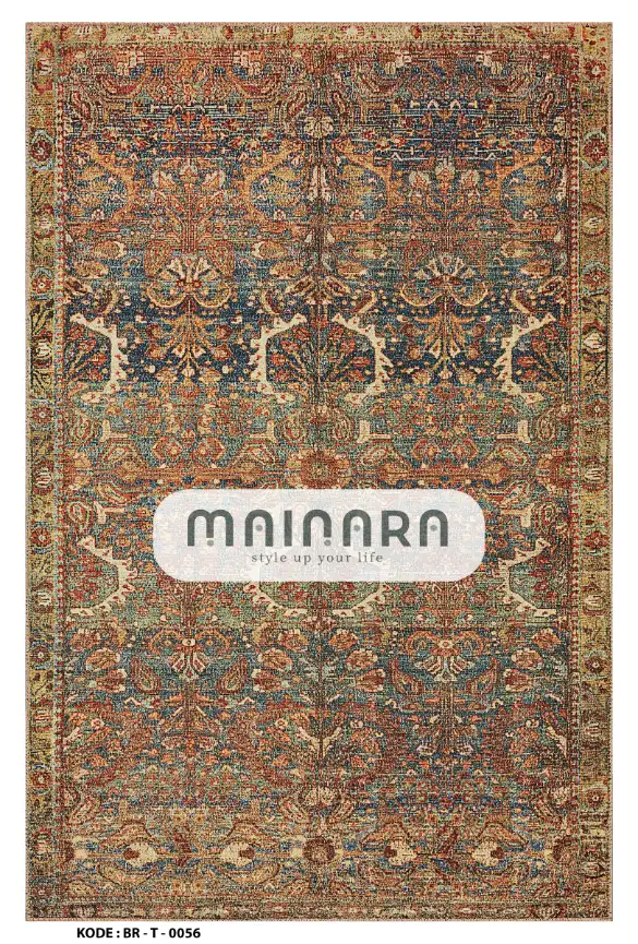 Karpet Tradisional (BR-T-0056) - Brown,Blue