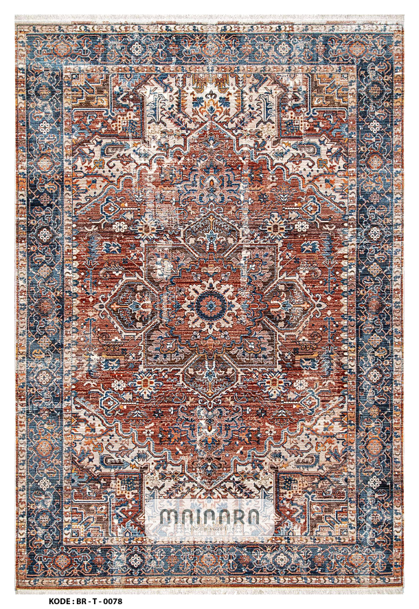 Karpet Tradisional (BR-T-0078) - Brown,Black,Blue