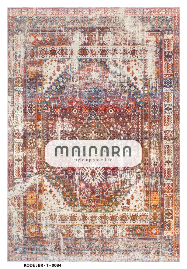 Karpet Tradisional (BR-T-0084) - Brown,Red,Orange,Green,Blue,Purple