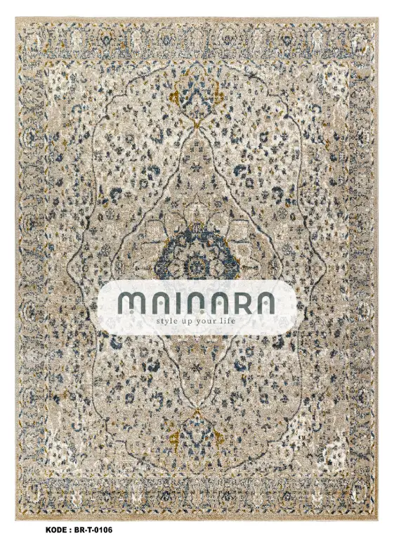 Karpet Tradisional (BR-T-0106) - Brown,Cream,Green,Blue
