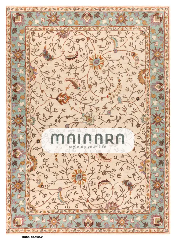 Karpet Tradisional (BR-T-0140) - Cream,Blue