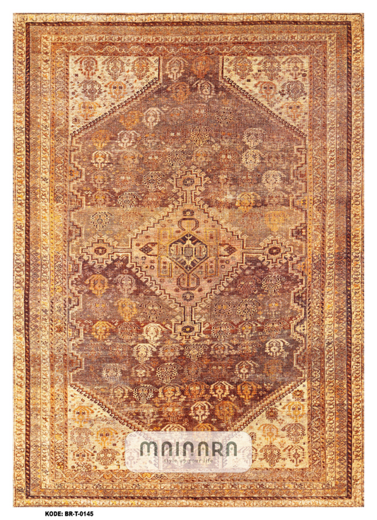 Karpet Tradisional (BR-T-0145) - Orange,Brown