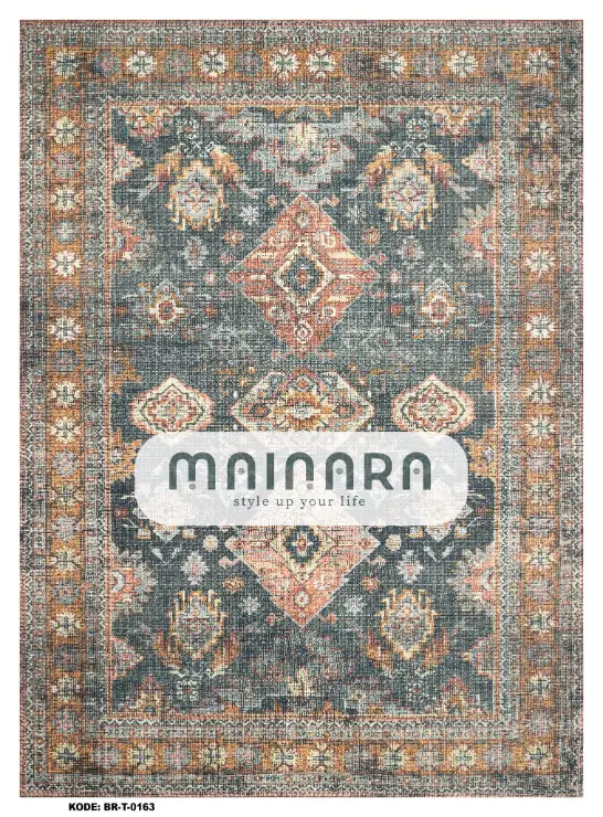 Karpet Tradisional (BR-T-0163) - Brown,Grey,Brick