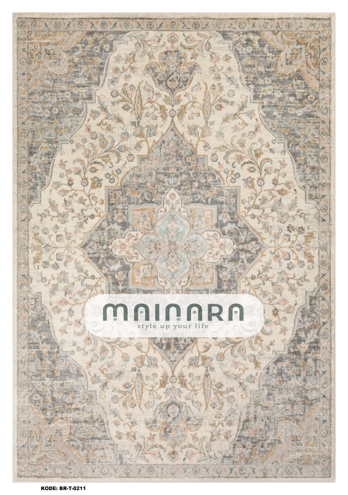 Karpet Tradisional (BR-T-0211) - Brown, Grey