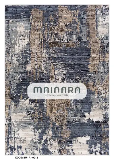Karpet Abstrak (BU-A-0012) - Blue,Grey,Brown
