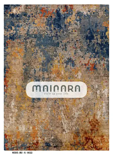 Karpet Abstrak (BU-A-0022) - Blue,Brown,Orange