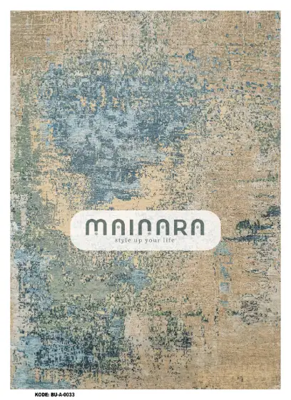 Karpet Abstrak (BU-A-0033) - Blue,Green,Cream