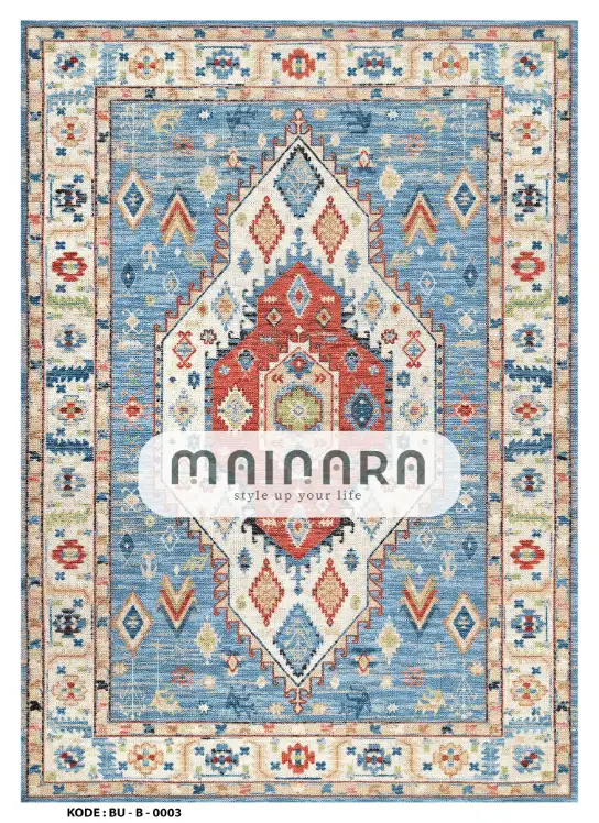 Karpet Bohemian (BU-B-0003) - Blue,Cream,Orange