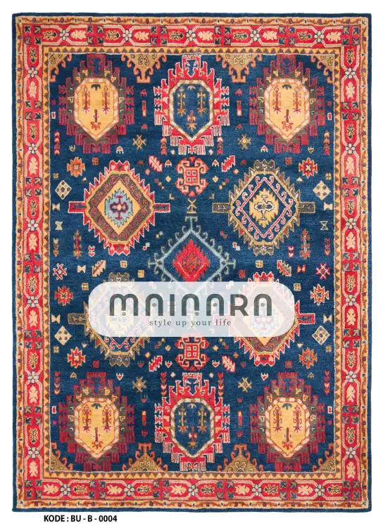 Karpet Bohemian (BU-B-0004) - Blue,Orange,Red,Gold