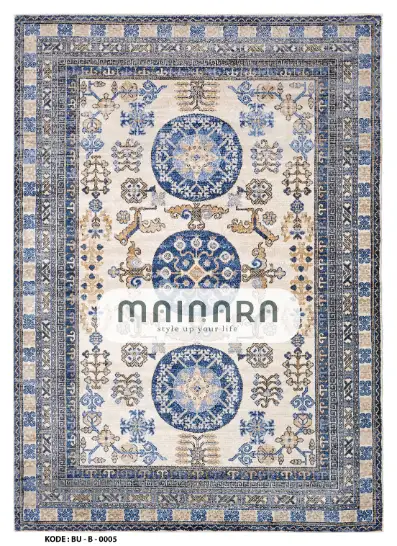 Karpet Bohemian (BU-B-0005) - Blue,Cream,Gold