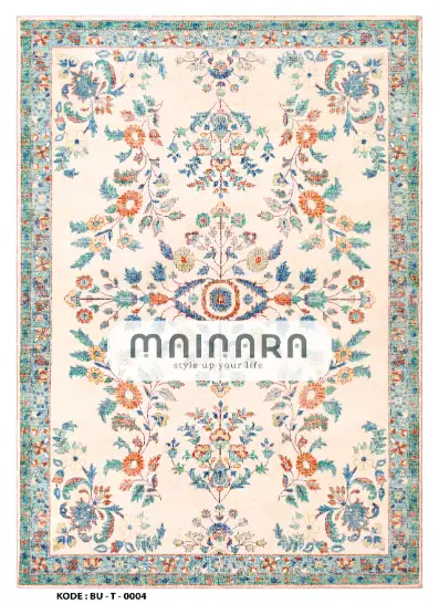 Karpet Tradisional (BU-T-0004) - Blue,Orange,Tosca,Cream