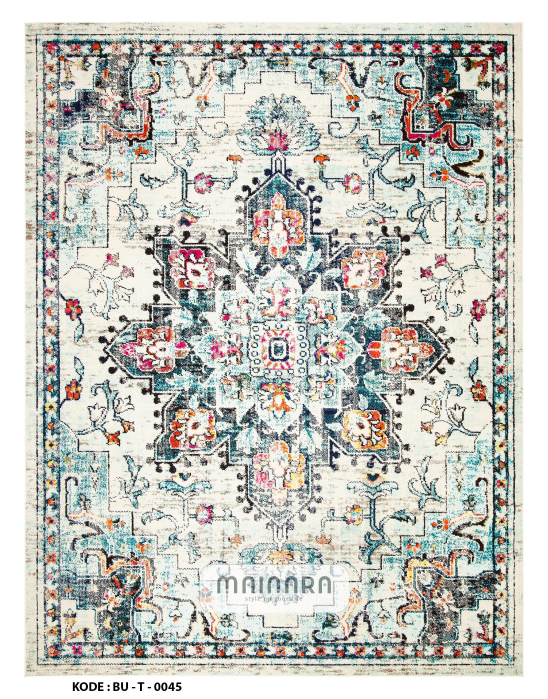 Karpet Tradisonal (BU-T-0045) - Blue,Tosca,Pink,Orange
