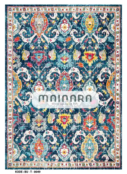 Karpet Tradisional (BU-T-0049) - Blue,Orange,Yellow,Pink