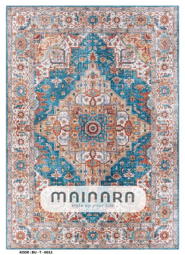 Karpet Tradisional (BU-T-0052) - Blue,Orange